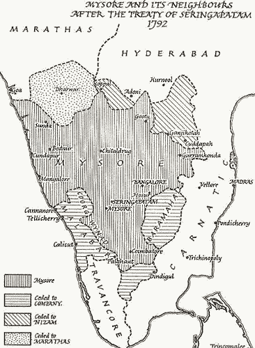 Mysore and its Neighbours after the Treaty of Mysore, 1799